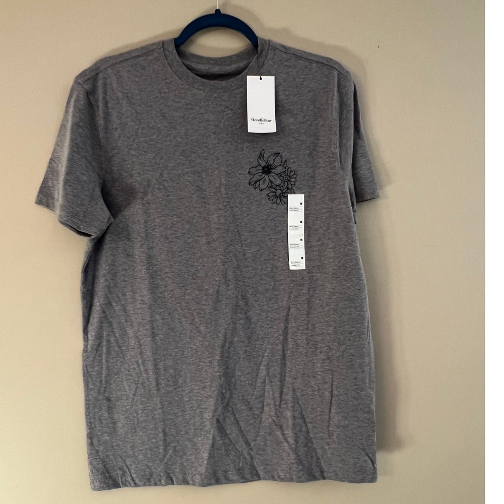 NWT Goodfellow & Co Mens Heather Gray Floral Graphic T-Shirt Size M